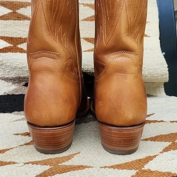 BLACK STAR LEATHER WESTERN KNEE HIGH BOOTS - Picture 5 of 15